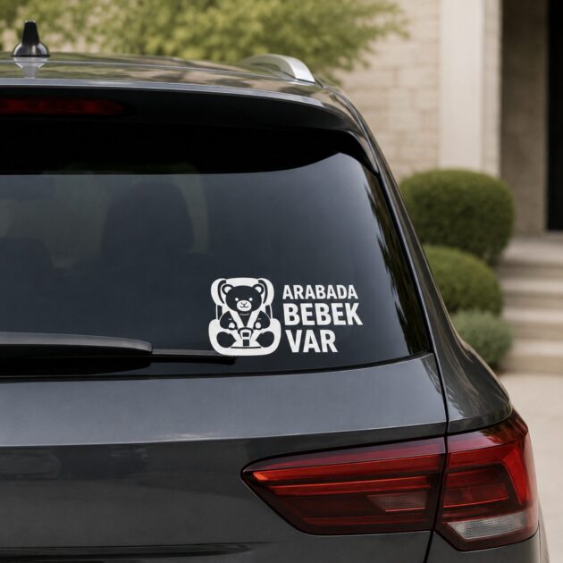 Bebek Sticker Seti – Arabada Bebek Var ve Kapı Uyarı Etiketleri