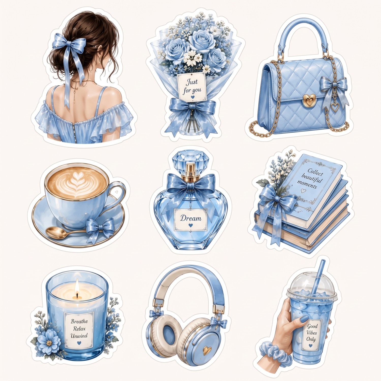 Kız Sticker Seti | Estetik ve Feminen Dekoratif Stickerlar - Görsel 6