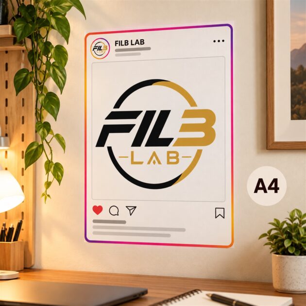 Kişiye Özel Instagram Gönderisi Stickerı – Fotoğraf ve Yazı ile Tasarım | A4 Boyut