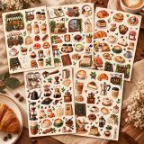 مجموعة ملصقات Coffee & Café – خمس صفحات لعشاق القهوة والكافيهات