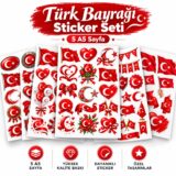 Türk Bayrağı Sticker Seti – 5 A5 Sayfa